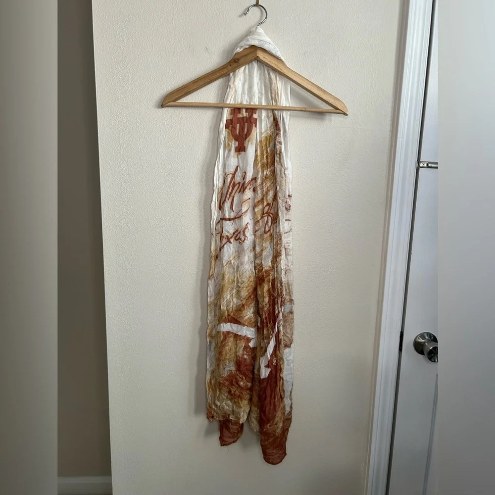 University of Texas Longhorns Austin Apparel Scarf Or Wall Tapestry White Brown